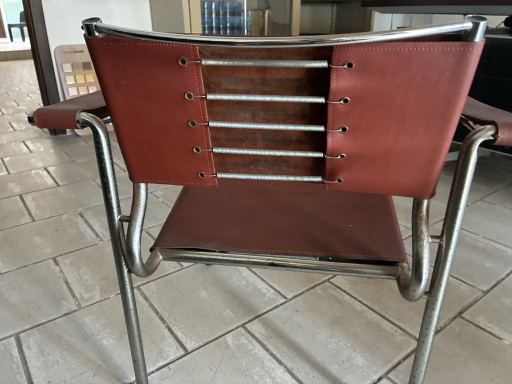 Paire de Fauteuils Alias Spaghetti 109 – Giandomenico Belotti – Vintage – Leather, Metal (photo 2 of 5)