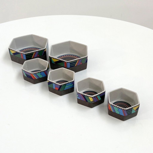 Set van 6 Apero Bowls Metropol, ontworpen door Barbara Brenner voor Rosenthal, jaren 1990.