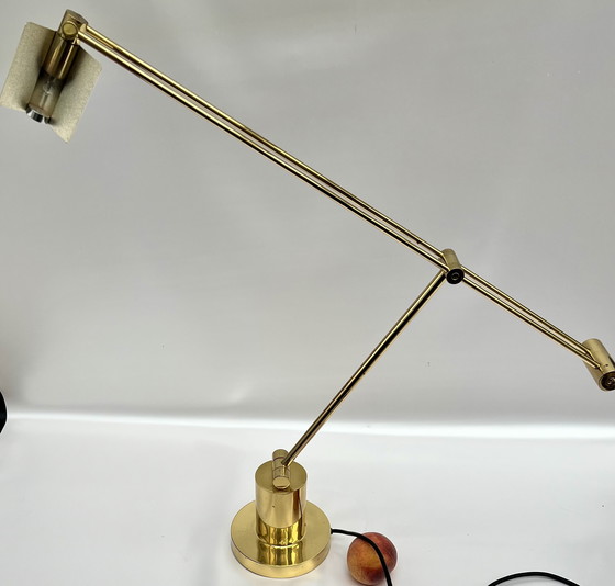 Image 1 of E.L.E. Leuchten – Lampada da scrivania in ottone massiccio dal design di metà secolo (circa anni '70/'80)