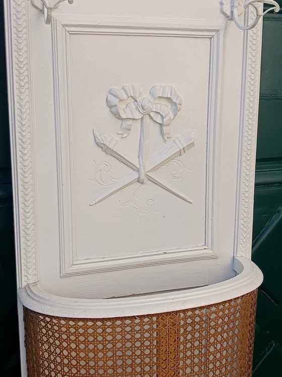 Louis XVI style wooden and cane coat rack – Shelving unit, Rattan (photo 7 of 8)