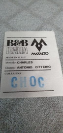 Divano angolare in pelle nera con chaise longue B&B Italia