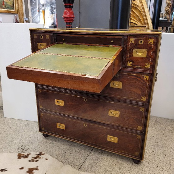 Image 1 of Campagnetafel, mahoniehout, begin 20e eeuw – Verenigd Koninkrijk