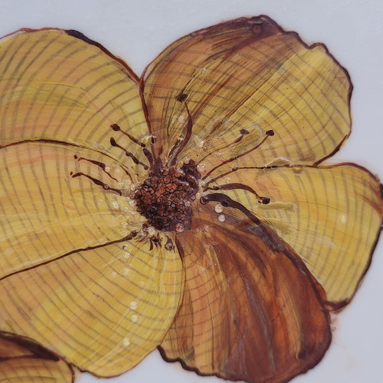 Image 1 of Vase „Gelber Hibiskus“, Valbonne, Limoges-Porzellan, 2002 – Frankreich