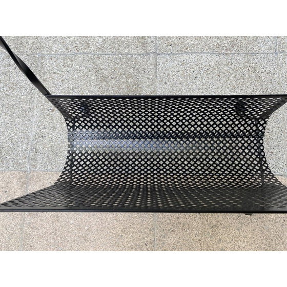 Image 1 of Vintage vinyl magazine rack, perforated metal and wrought iron by Mathieu Matégot, 1975