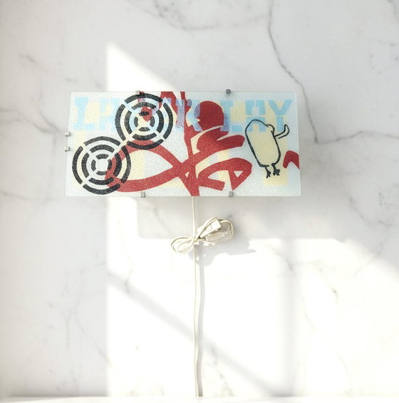 Image 1 of Lampe murale en verre Ikea Gyllen par Julia Treutiger - Vintage années 90