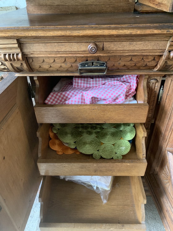 Image 1 of Credenza antica in rovere, vintage, stile country, rara, originale