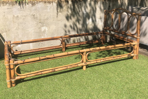 Vintage Bamboo Daybed / Single Bed