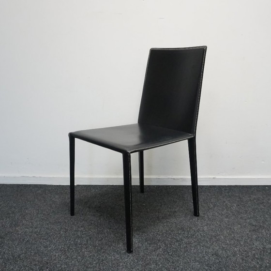 Image 1 of Arper Norma Design dining chairs | Leather chairs Black