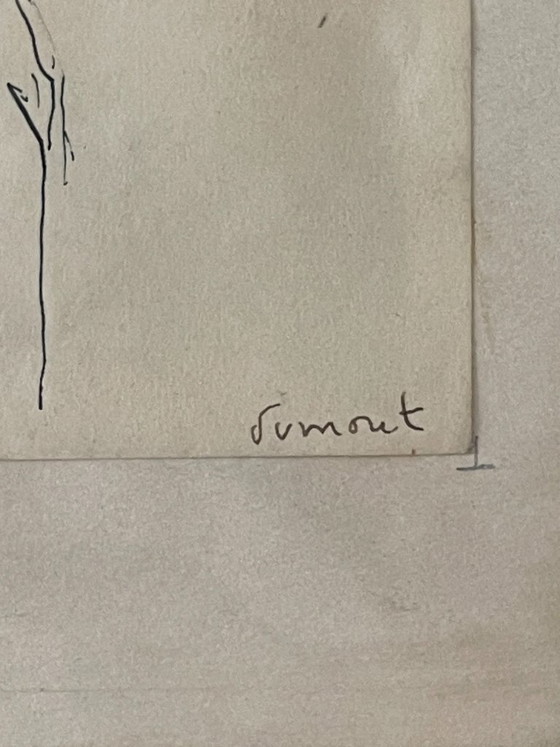 Marcel Dumont – Ritratto di bambino – Inchiostro su carta - 45 cm – Dipinti e disegni, Glass (photo 2 of 8)