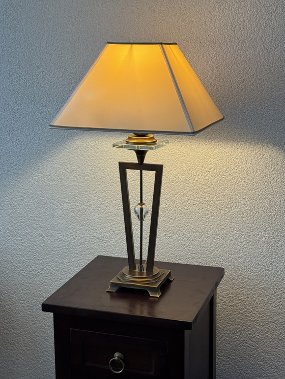 Image 1 of 🔷 UNICUM | Il Paralume Marina Bronze Table Lamp | Italian Design | Murano Glass | 1987-1995
