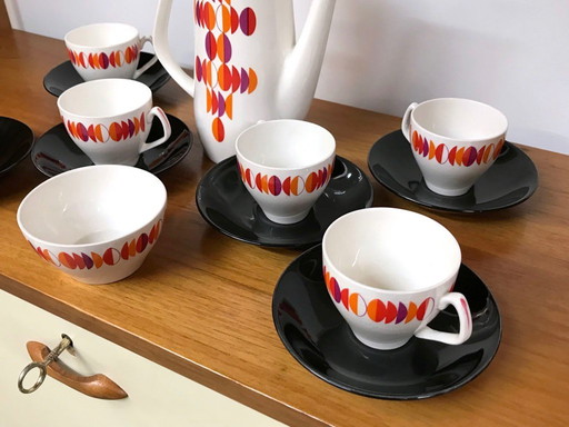 Vintage coffee set 'Eclipse' Empire Porcelain Pottery 1960s