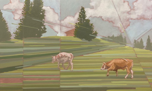 Between Heaven and Earth, oil painting on canvas, 130x80 cm