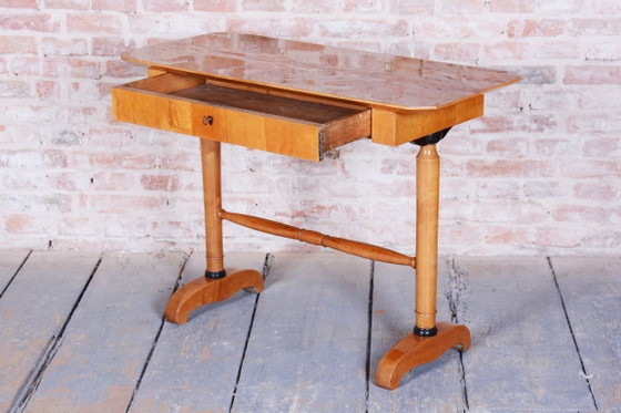 Restored Biedermeier Writing Desk, Spruce, Maple Veneer, Austria, 1830s – Wood (photo 8 of 18)