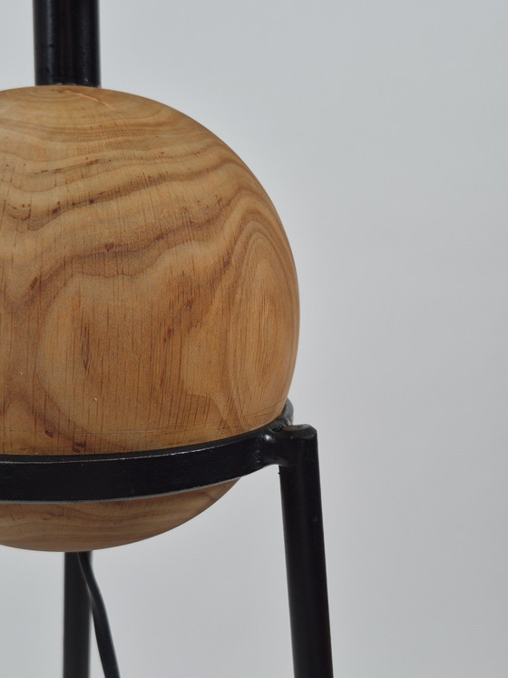 Vintage postmoderne minimalistische vloerlamp van hout en metaal – Vloerlampen, Metal, Wood (photo 7 of 10)