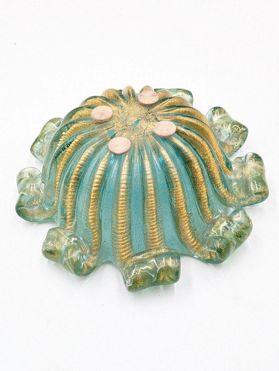 Image 1 of Attr. Barovier Murano glass - centerpiece with gold leaf inserts