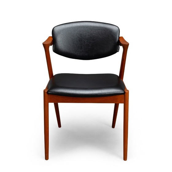 Image 1 of Silla Z de teca retapizada de Kai Kristiansen, juego de 4, década de 1960