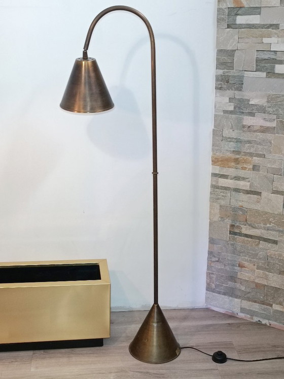Image 1 of Brass floor lamp by Jacques Adnet for Valenti, 1960s