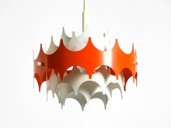 Image 1 of Bellissima piccola lampada a sospensione originale in metallo stile Space Age degli anni '60 di Doria