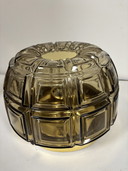 Decken- und Wandleuchte aus Messing und bernsteinfarbenem Glas, Glashütte Limburg, Deutschland, 1960er Jahre