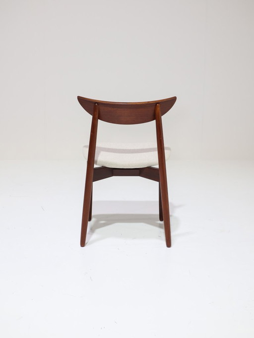 6x Dining room chairs Harry Østergaard teak wood Danish 1960s