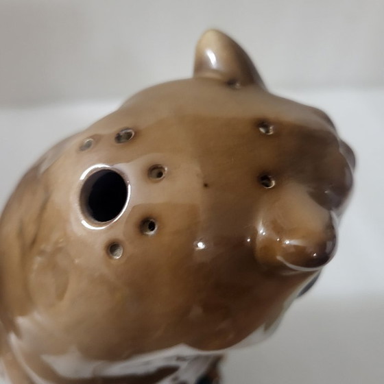 Image 1 of Lampada/luce notturna vintage a forma di gufo in ceramica, anni '50-'60, Germania