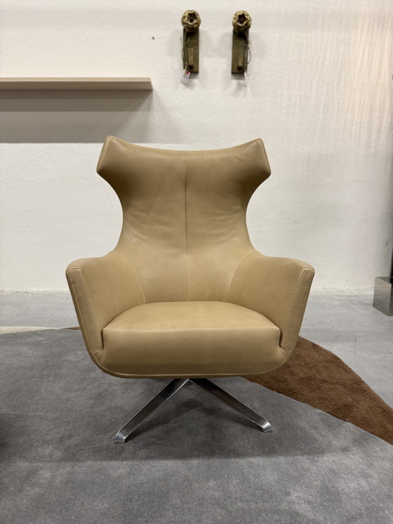 Image 1 of Fauteuil Relax Design on Stock Nosto avec pouf BimBom en cuir Loxton