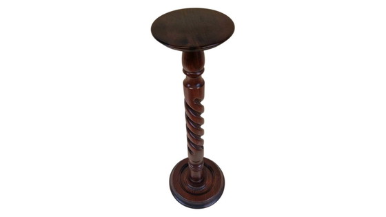 Image 1 of Antique mahogany Barley Twist Plant Stand