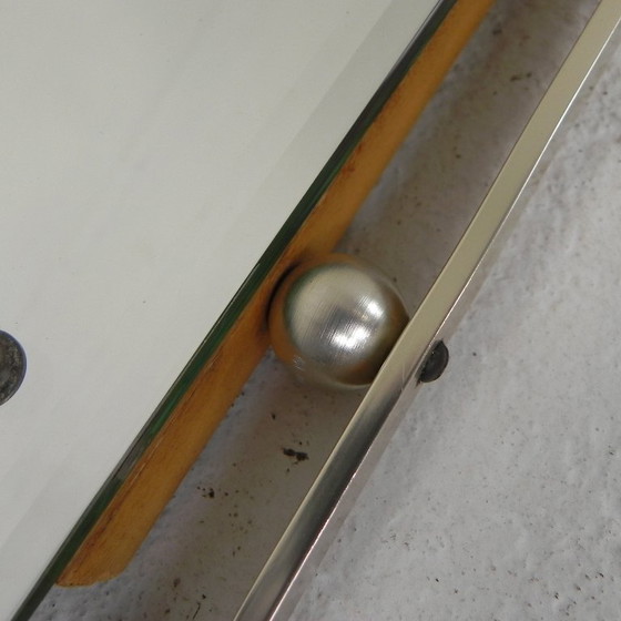 Image 1 of Vintage cut mirror in aluminum frame, 1950s