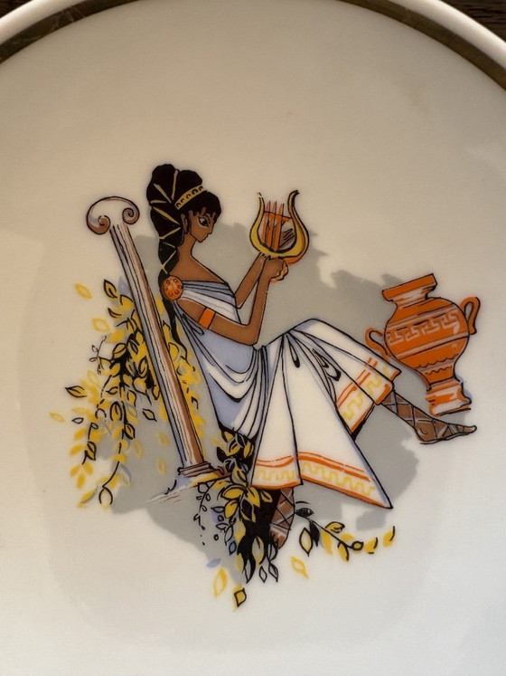 Image 1 of Servizio da 6 pezzi in porcellana Schirdding Bavaria di metà secolo, dedicato ai musicisti di tutto il mondo.