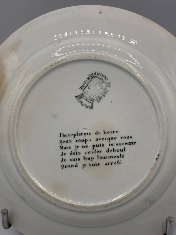 Antique speaking plate Clairfontaine 19th Century – The Merry Refrains No. 19 – Faro and Ambick – Crockery (photo 4 of 5)