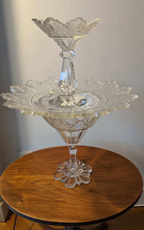 Image 1 of Etagère , piece de milieu,  glas/kristal begin1900