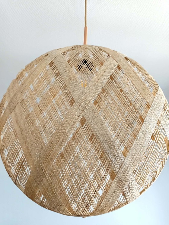 Image 1 of Lampada a sospensione vintage in stile bohémien con design in abaca