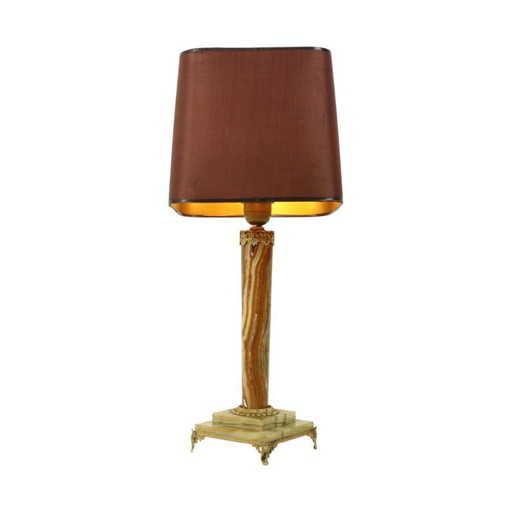 Classic Onyx and Brass Table Lamp
