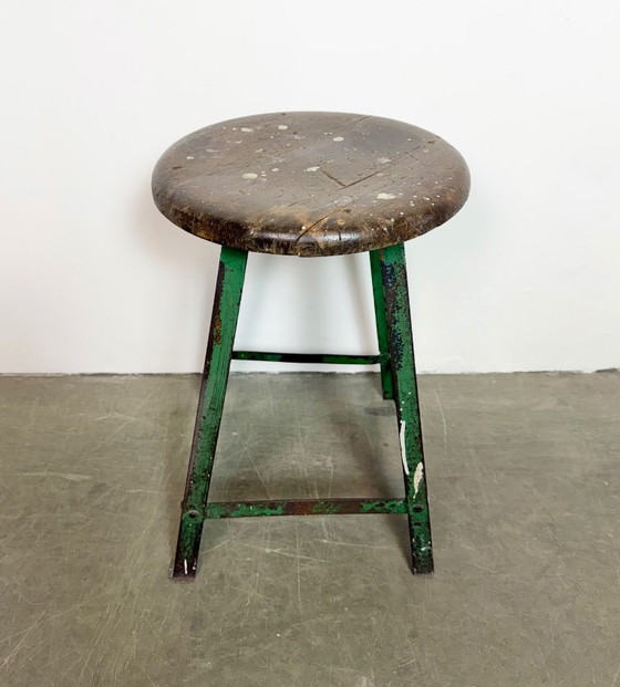 Image 1 of Green Industrial Workshop Stool, 1960s