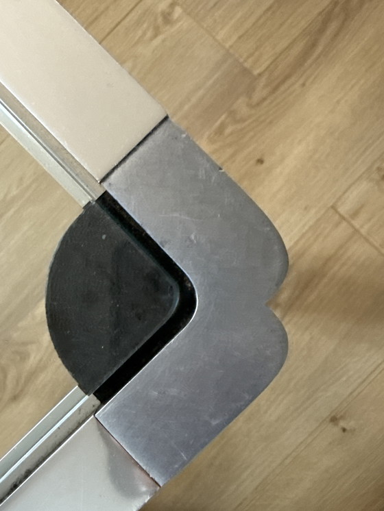 Image 1 of Table basse en aluminium style Metaform | Design moderne néerlandais | 100×100 cm | Années 1970