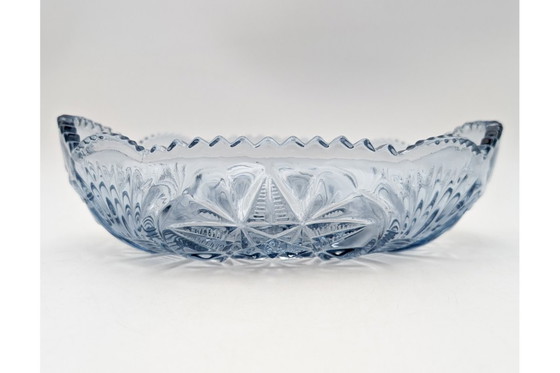 Image 1 of Tre piatti in vetro blu, Polonia, anni '70