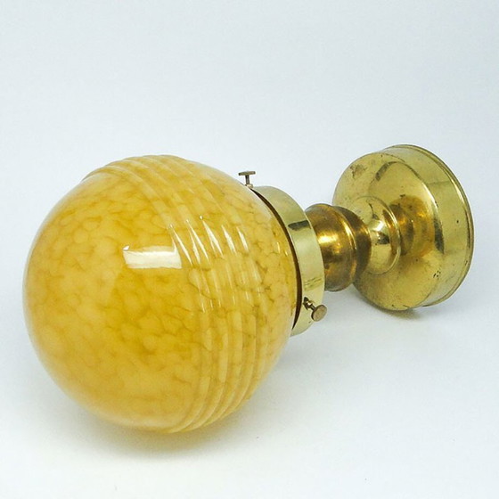 Suspension Art Déco, Allemagne, années 1930 – Glass, Brass (photo 3 of 10)