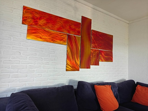 Image 1 of Opera d'arte in alluminio arancione