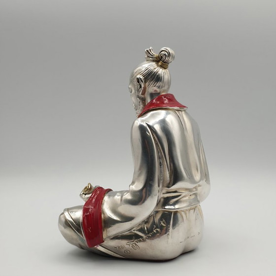 Image 1 of Vintage Arnaldo Giannelli 925 Zilveren Samurai Sculptuur (1984) – Italiaans Design