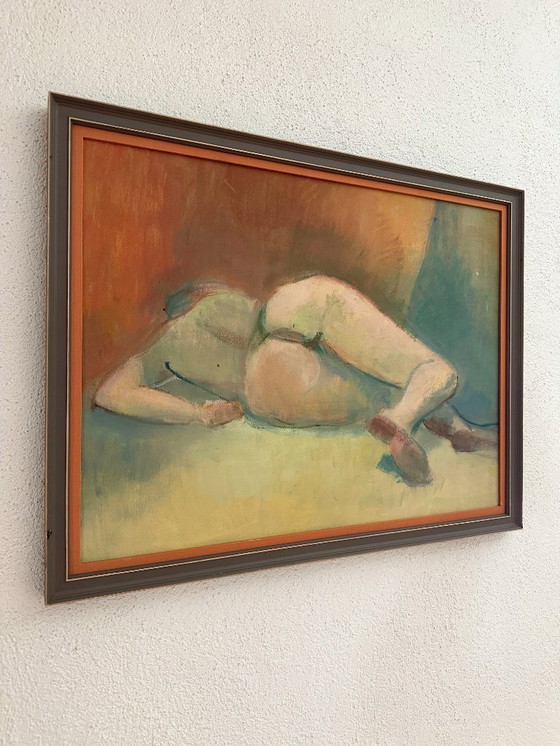 Image 1 of Original französisches figuratives Gemälde aus den 70er Jahren mit der Signatur Marais