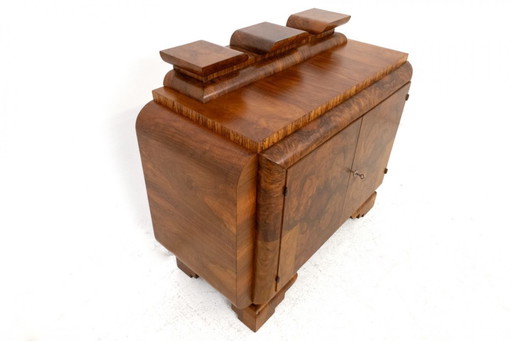 Vintage walnut chest of drawers, Poland, mid-20th century.