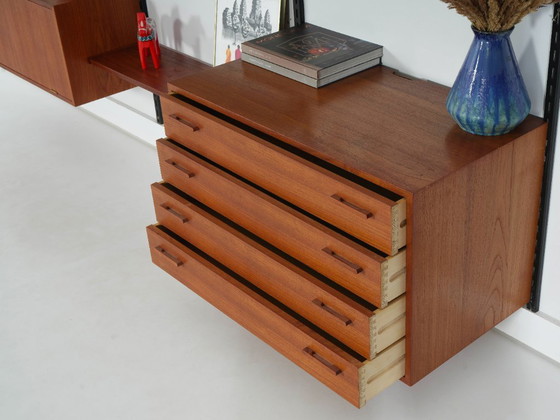 Modulaire stellingen van Kai Kristiansen, teakfineer met zwarte wandrails, Denemarken, jaren 60. (photo 11 of 31)