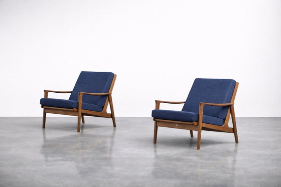 Image 1 of Vintage mid-century Australische moderne teakhouten bank en fauteuils van Parker Furniture, jaren 1950, set van 3