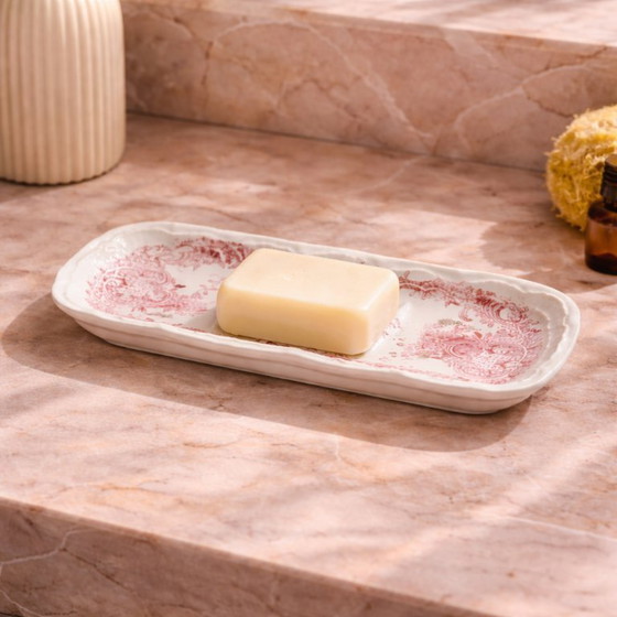 Image 1 of Portasapone del XIX secolo in pietra di ferro rosa