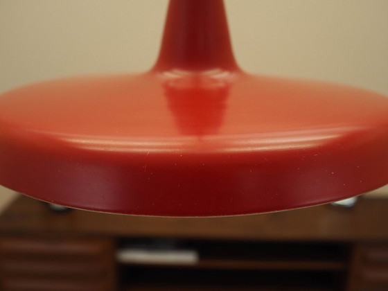 Lampada a sospensione industriale danese in metallo rosso, design moderno scandinavo, anni '60 (photo 7 of 12)
