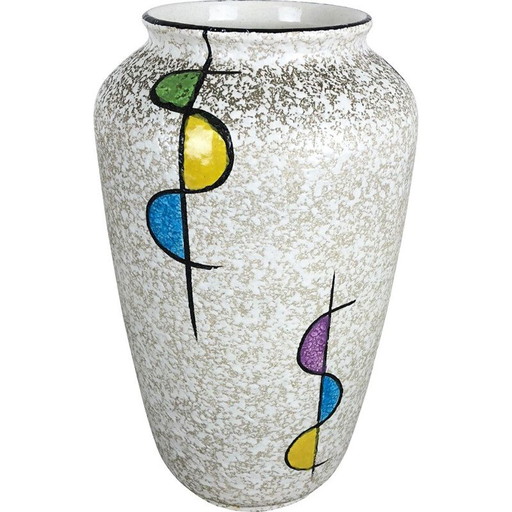 Vintage Vase aus farbigem Lava Ton von Bay Ceramics, Deutschland 1950