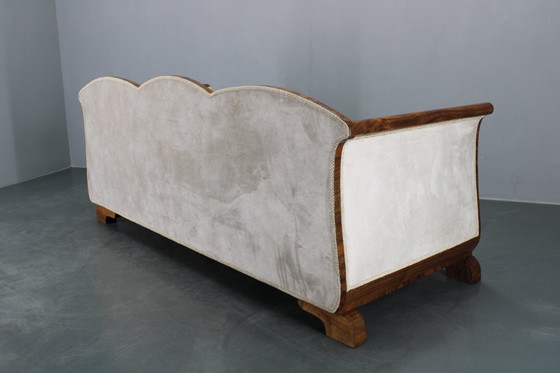 Image 1 of Gerestaureerde art-decobank uit 1930, Tsjecho-Slowakije