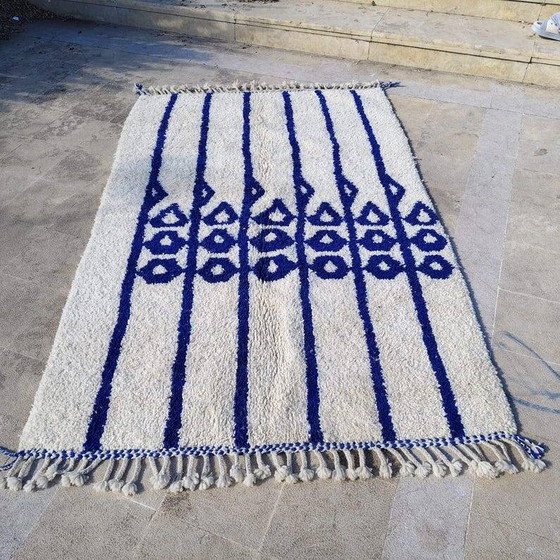 Handmade Moroccan rug in natural wool 250cm x 150cm – Rugs & carpets, Cotton (photo 7 of 9)