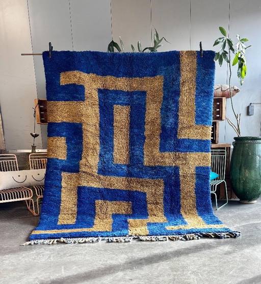 Moroccan Modern Rug 200x300 cm – Handmade Wool Berber Rug – White Textured Geometric Design