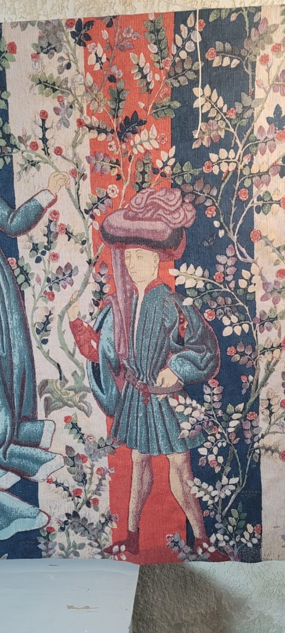 Image 1 of Aubusson tapestry "The Rose Dance" – Robert Four – 15th-century reproduction